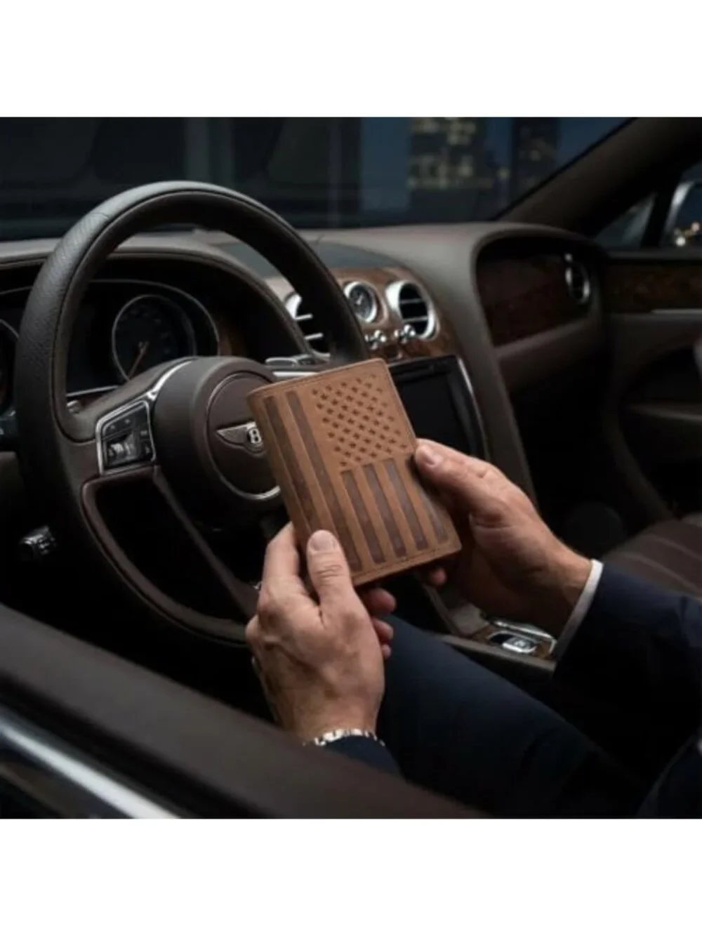 Genuine Leather Slim Trifold Wallet with ID Window & RFID Blocking | Stylish
